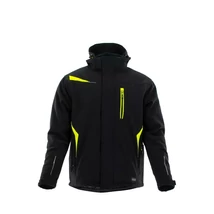 SARA COMFORT WINTER BÉLELT SOFTSHELL HOSSZÚ KABÁT FEKETE - SÁRGA