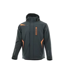 SARA COMFORT WINTER BÉLELT SOFTSHELL HOSSZÚ KABÁT SZÜRKE-NARANCS